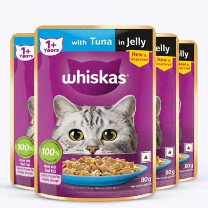 Whiskas Tuna in Jelly (1+ Years) Wet Food For Adult Cat - 80 gm Pack