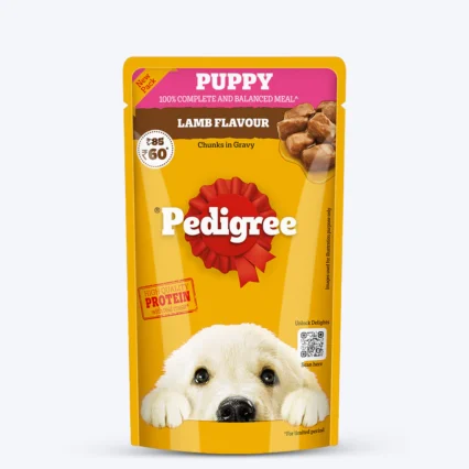 Pedigree Lamb Flavour Chunks In Gravy Puppy Wet Dog Food - 130 g