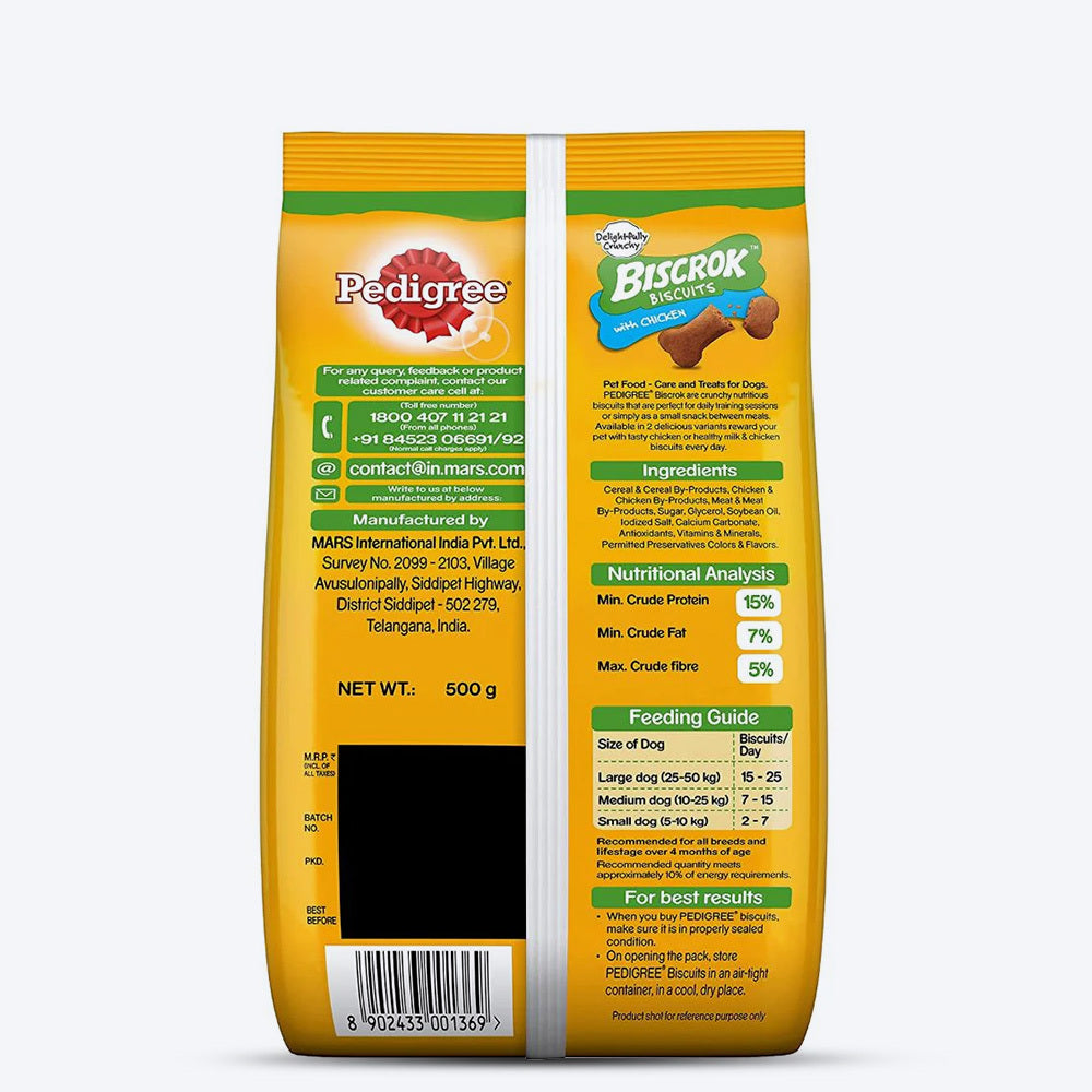 Pedigree Biscrok Chicken Flavour Dog Biscuits (Above 4 Months) - 900 gm - Image 2