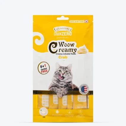 Signature Grain Zero Woow Creamy Crab Lickable Treats For Cat & Kitten - 75 g