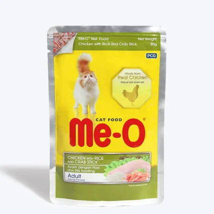 Me-O Chicken with Rice and Crab Adult Wet Cat Food - 80 g packs