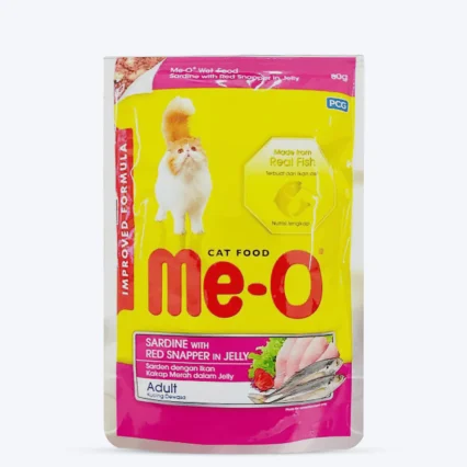 Me-O Sardine with Red Snapper in Jelly Cat Food - 80 g packs