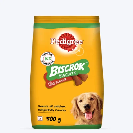 Pedigree Biscrok Lamb Flavour Biscuits For Dog - 500 gm