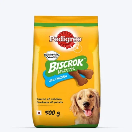 Pedigree Biscrok Chicken Flavour Dog Biscuits (Above 4 Months) - 900 gm
